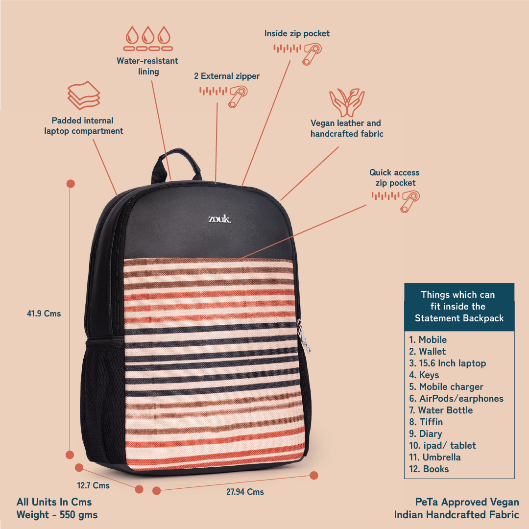 Qutub Stripes Statement Backpack