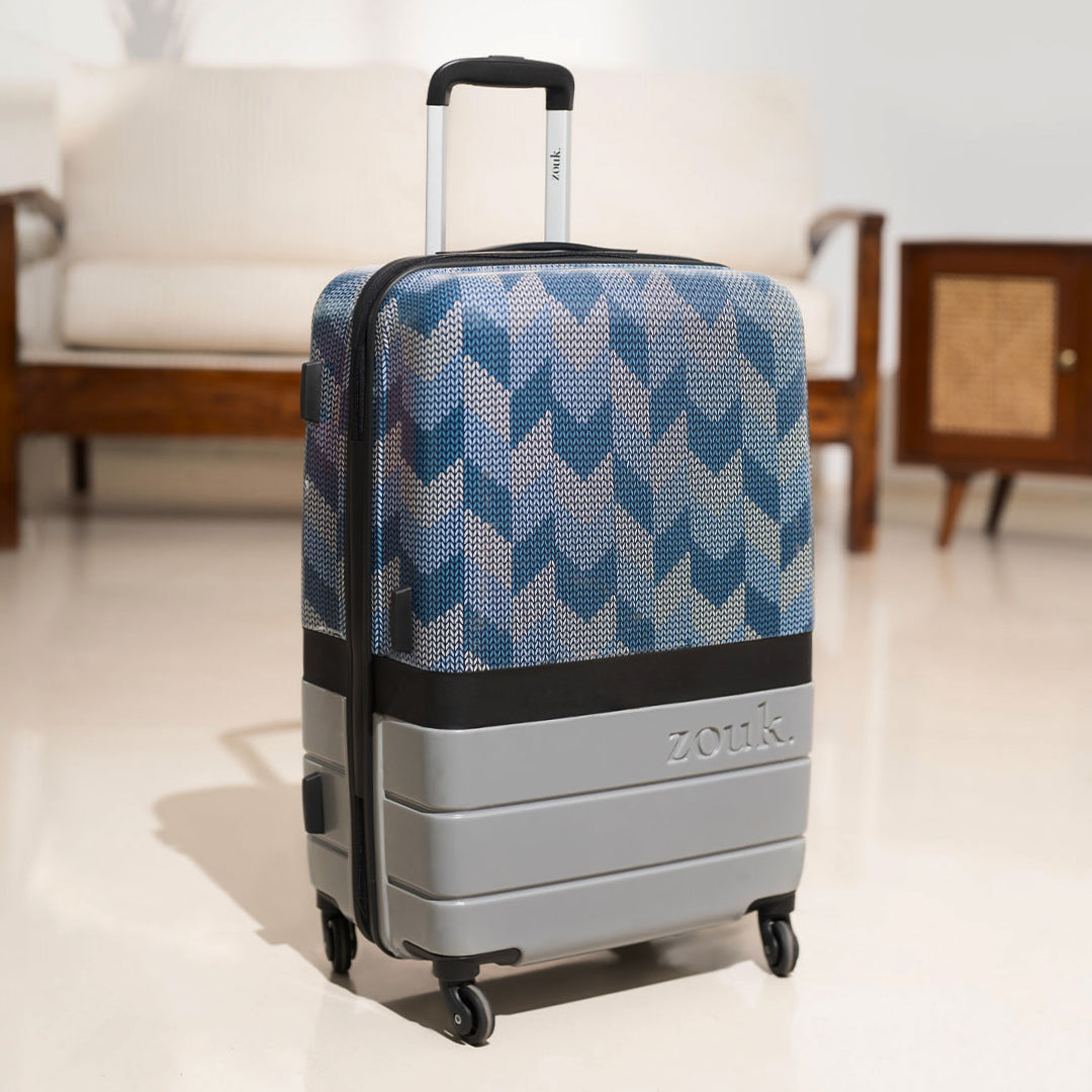 Himachal Chevron Grey Raahi Trolley Bag