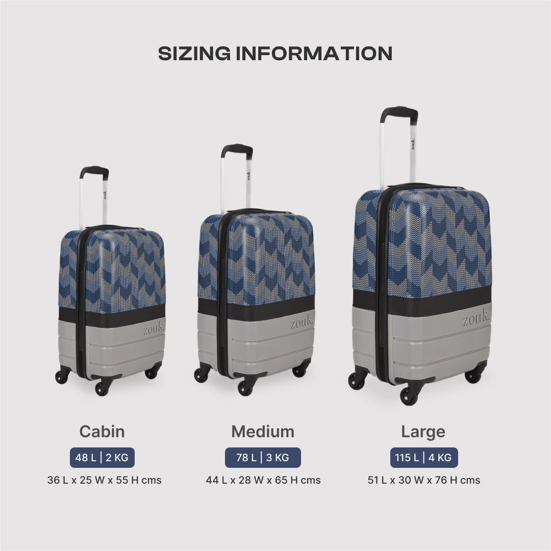 Himachal Chevron Grey Raahi Trolley Bag Combo