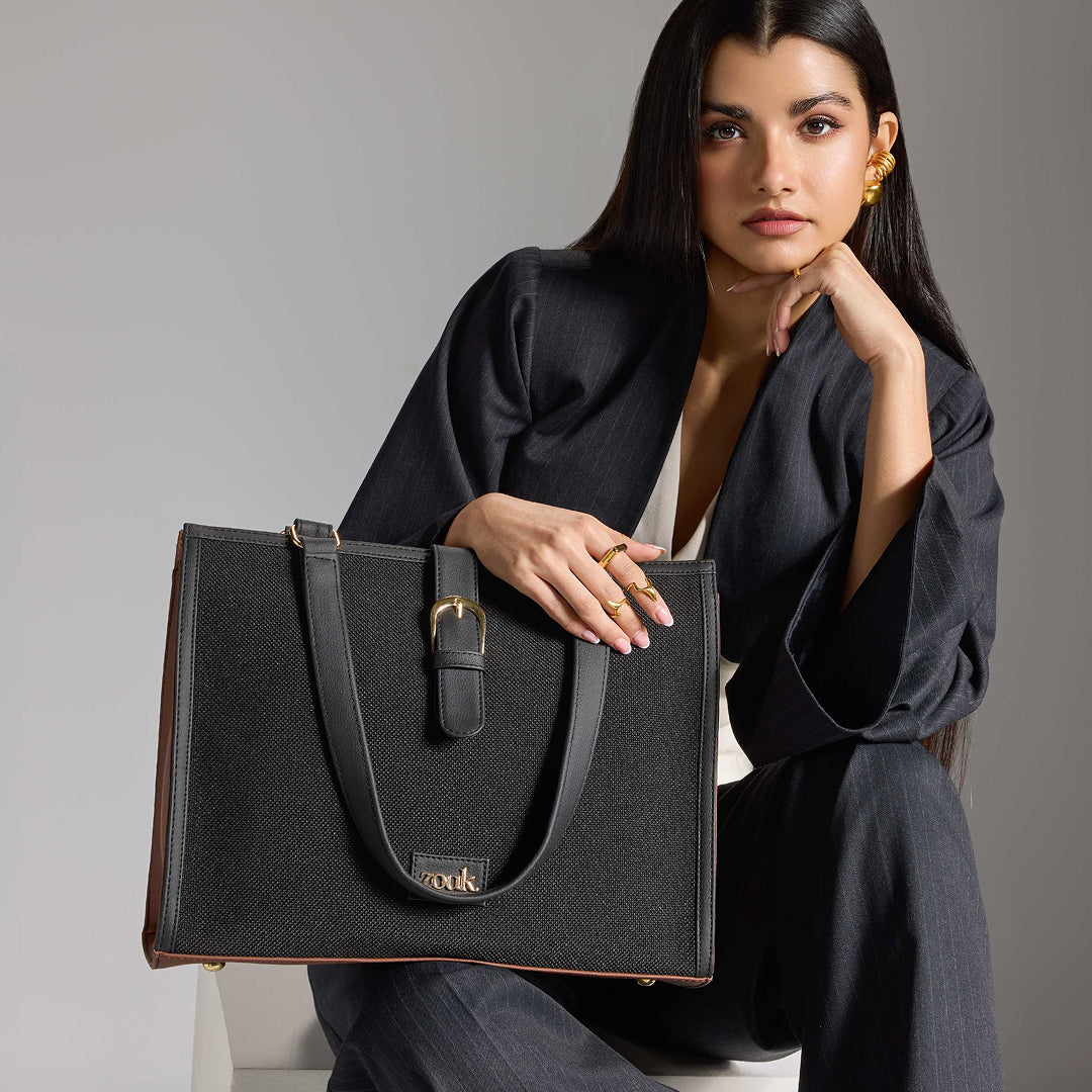 Rhea Kapoor Office Bag - Jet Black