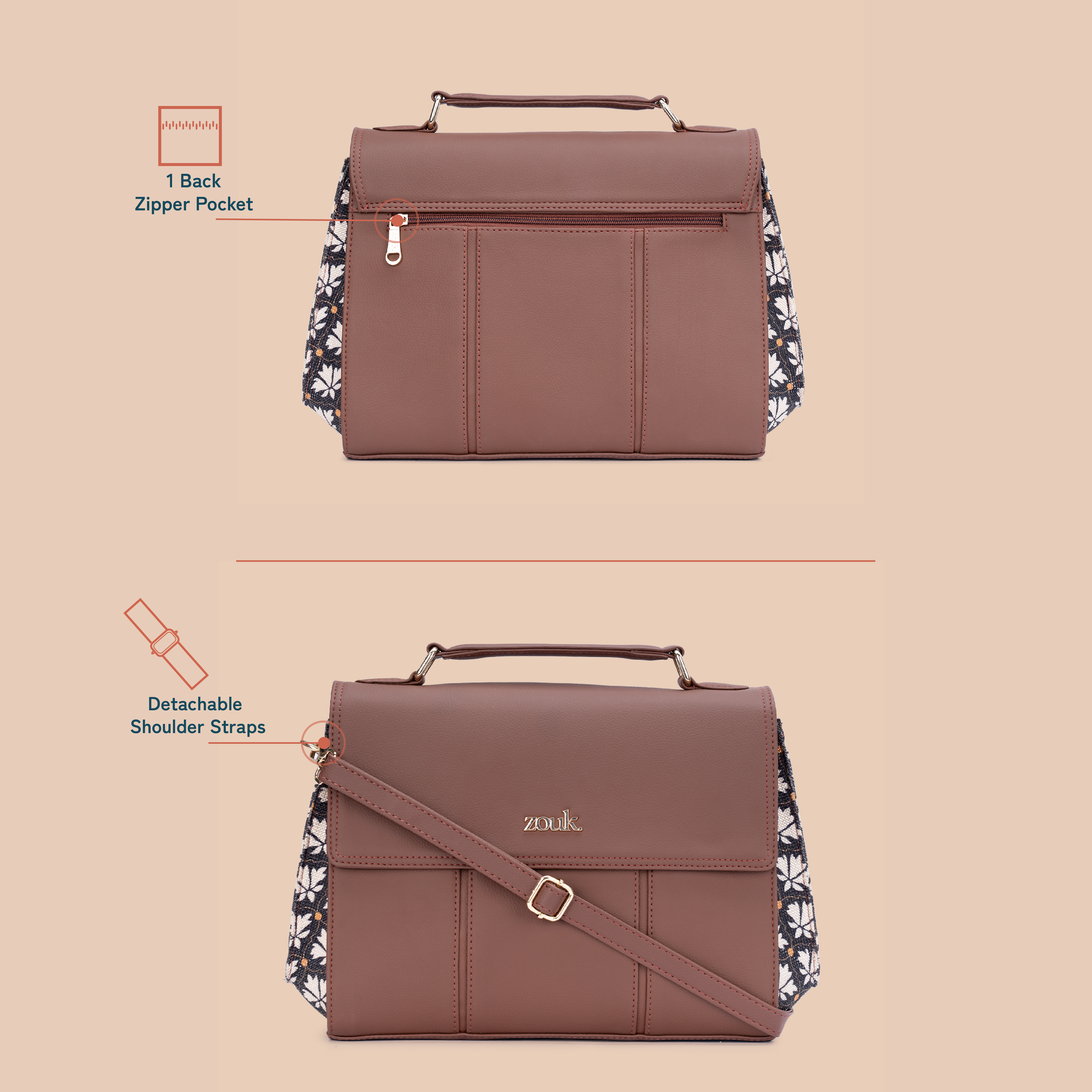 ZIP-Rhea Kapoor Satchel Bag - Bidri Kaiser