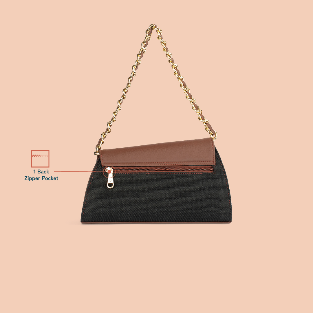 ZIP-Rhea Kapoor Baguette - Jet Black