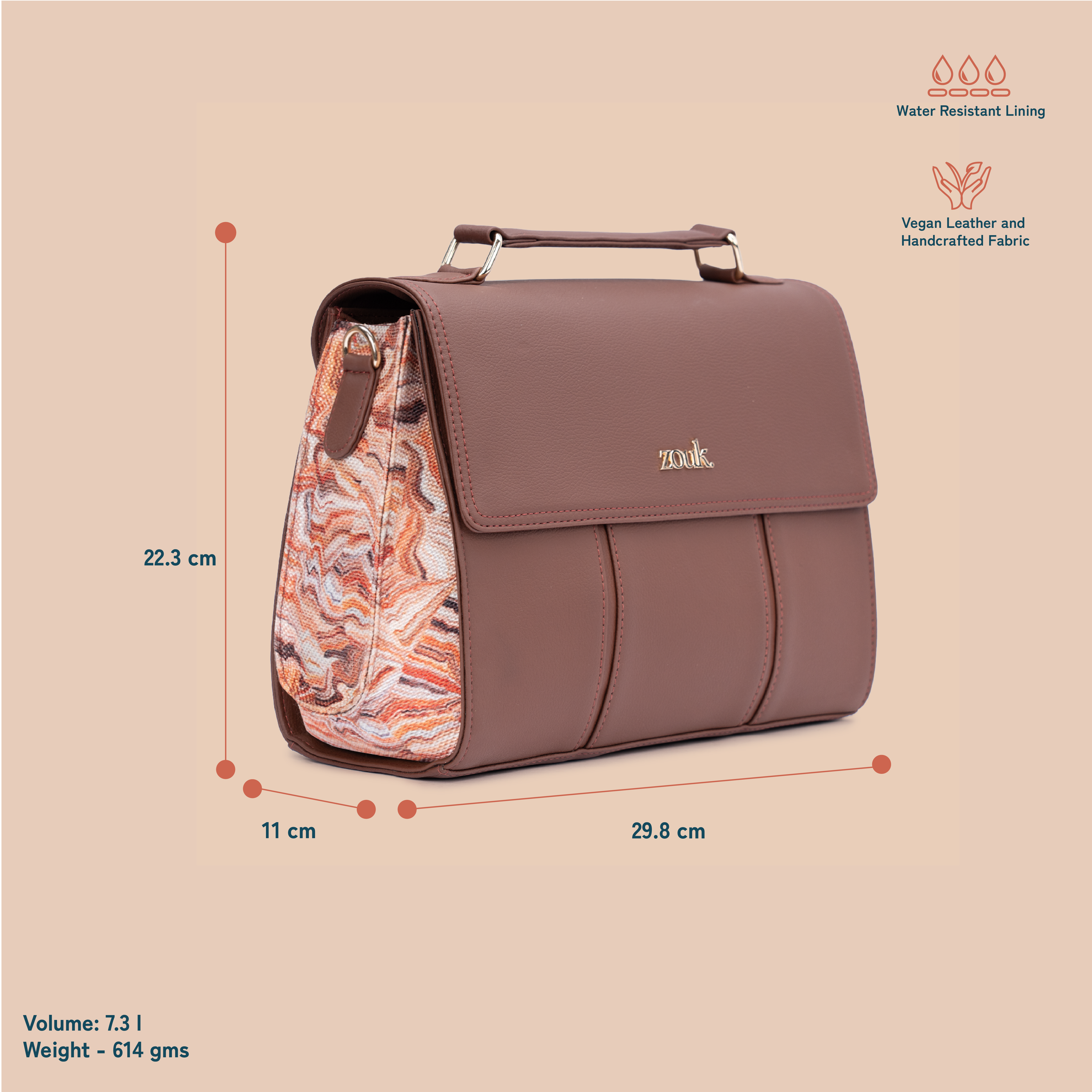 Rhea Kapoor Satchel Bag - Nicobar Coral