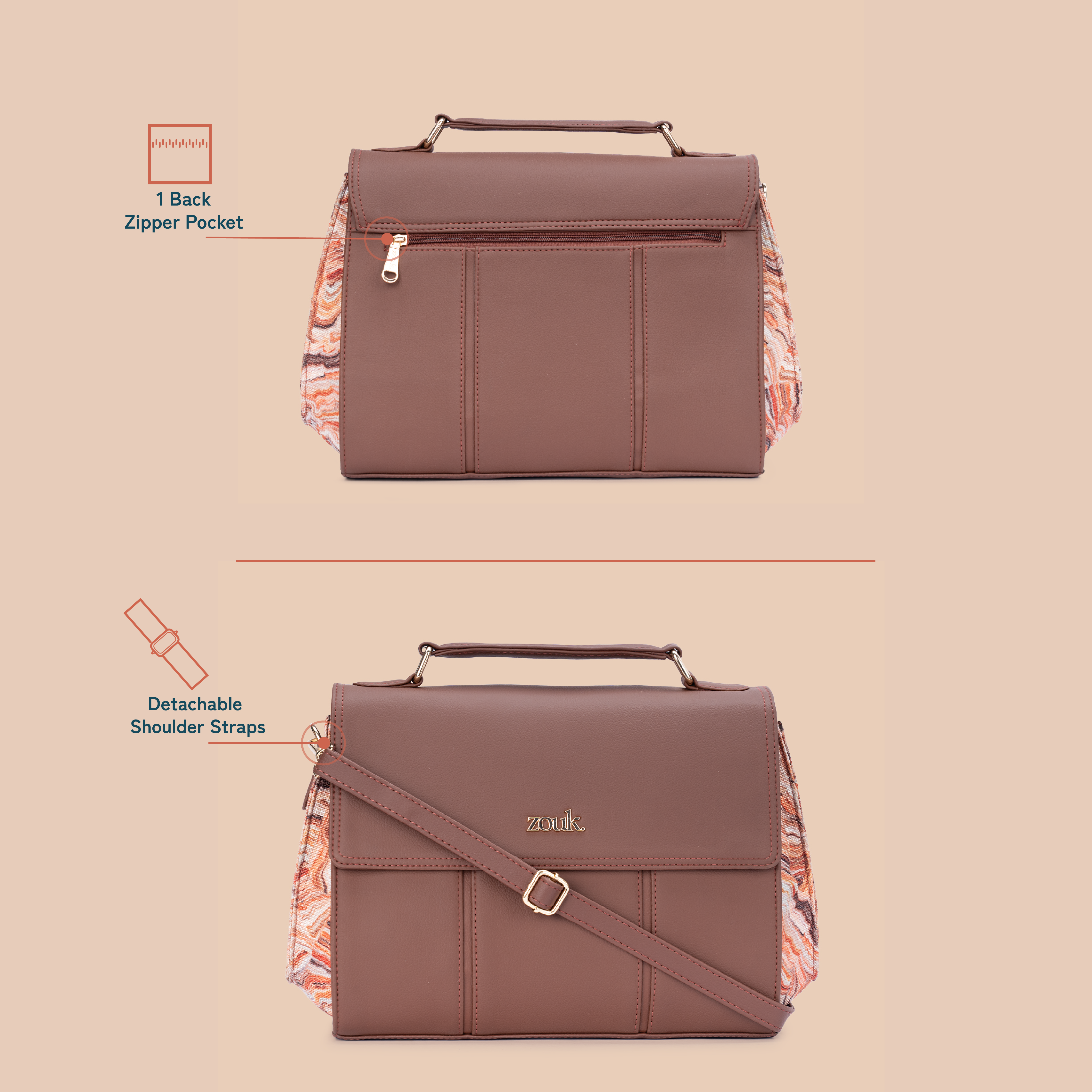 Rhea Kapoor Satchel Bag - Nicobar Coral