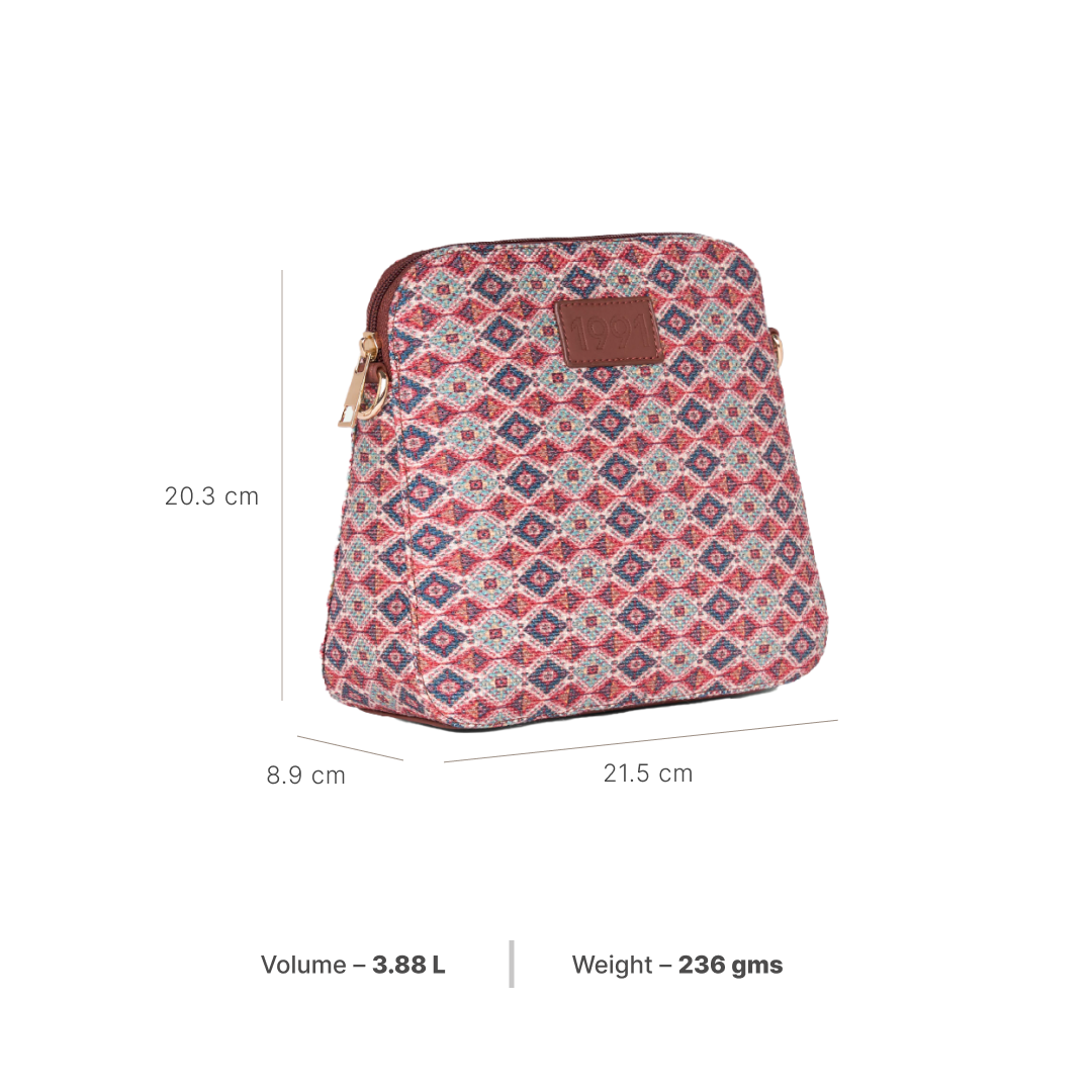 Ajrakh Kami Regular Sling Bag - 1991 by Zouk