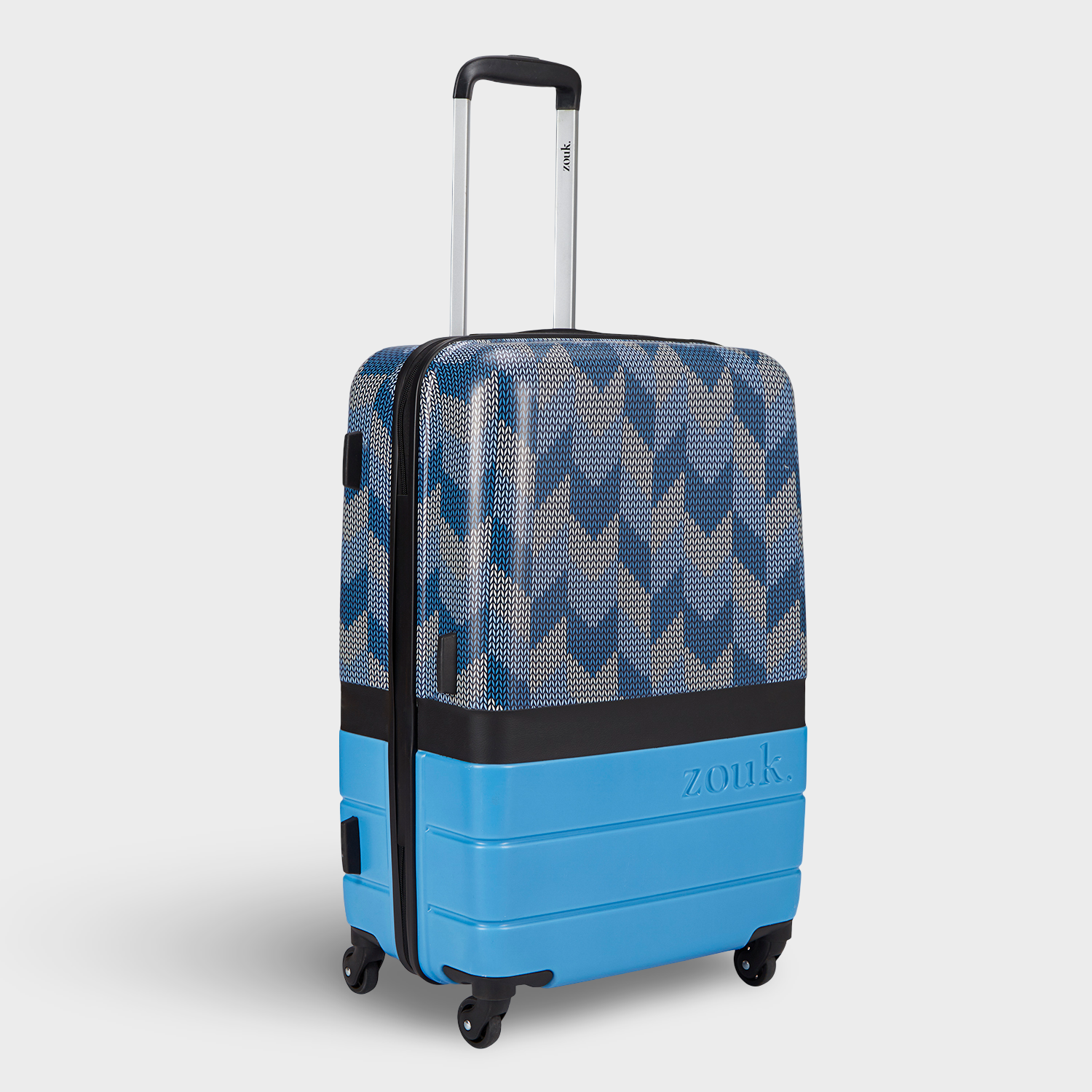 Himachal Chevron Blue Raahi Trolley Bag Combo
