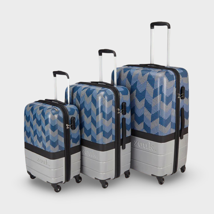 Himachal Chevron Grey Raahi Trolley Bag Combo