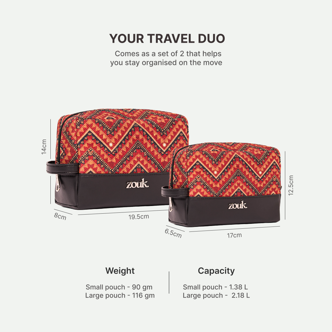 Dharwad Leher Raha Travel Pouch (Small+Medium) Combo