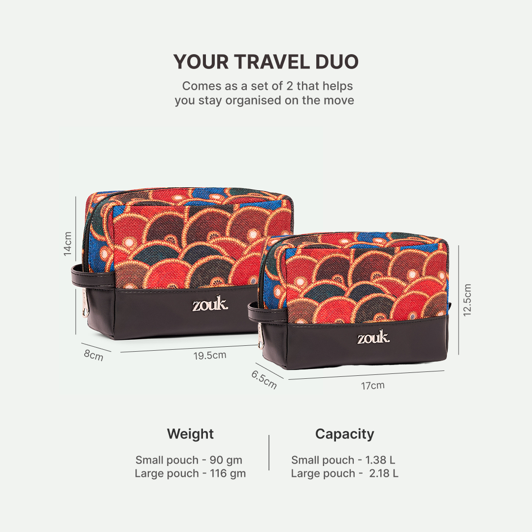 Nirona Circle Raha Travel Pouch (Small+Medium) Combo