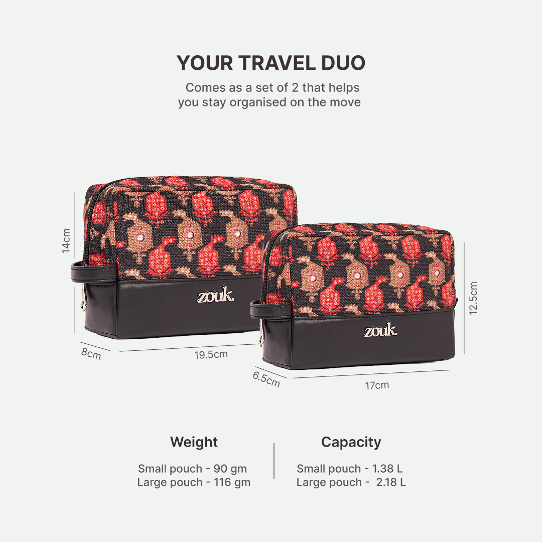 Kashi Kinkhab Raha Travel Pouch (Small+Medium) Combo