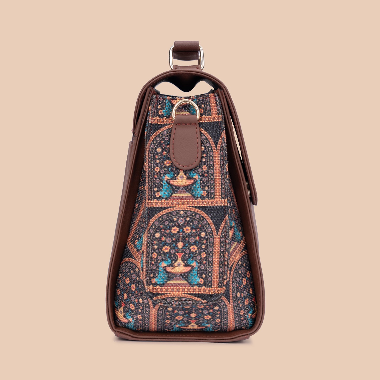 Rhea Kapoor Satchel Bag - Royal Indian Peacock Motif