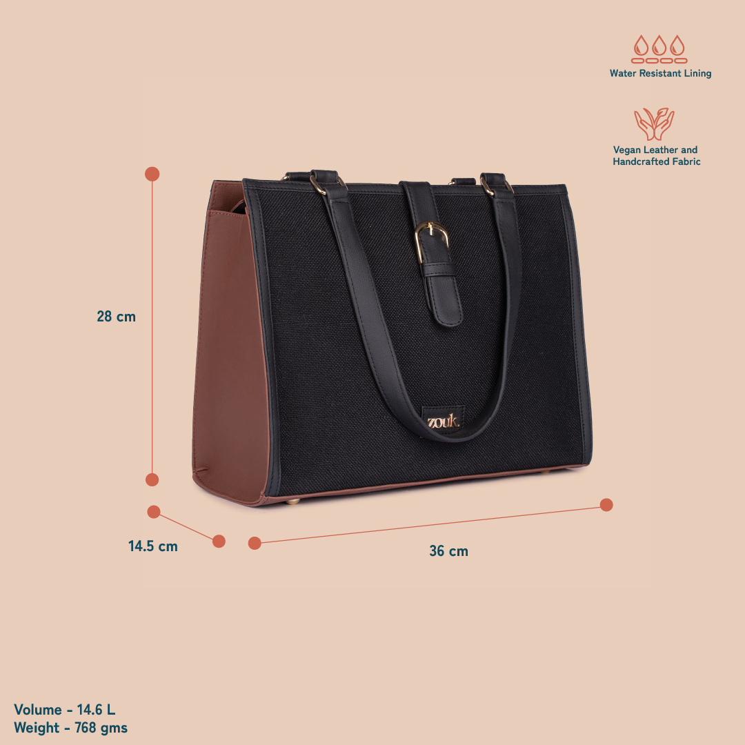 Rhea Kapoor Office Bag - Jet Black