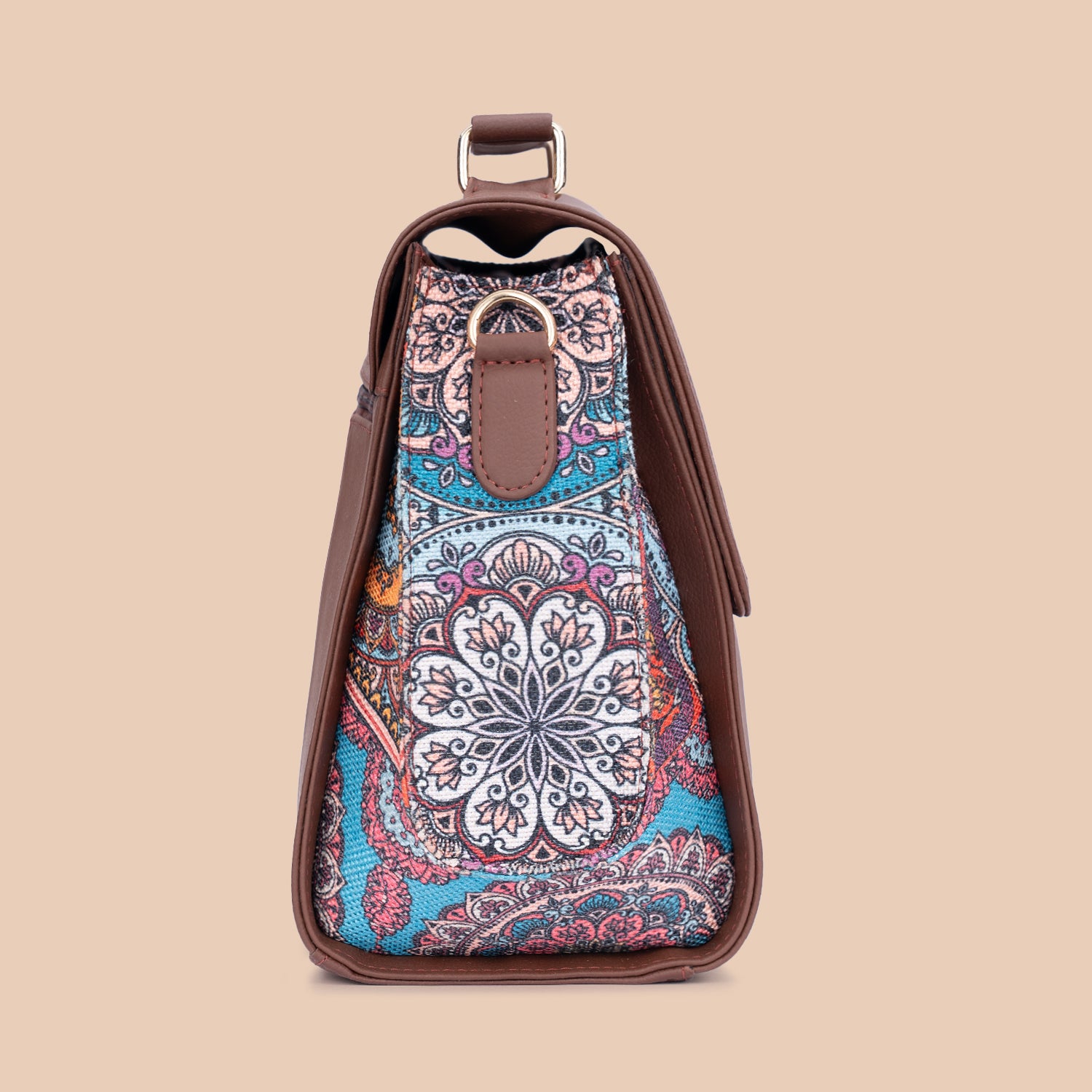 Rhea Kapoor Satchel Bag - Multicolor Mandala Print