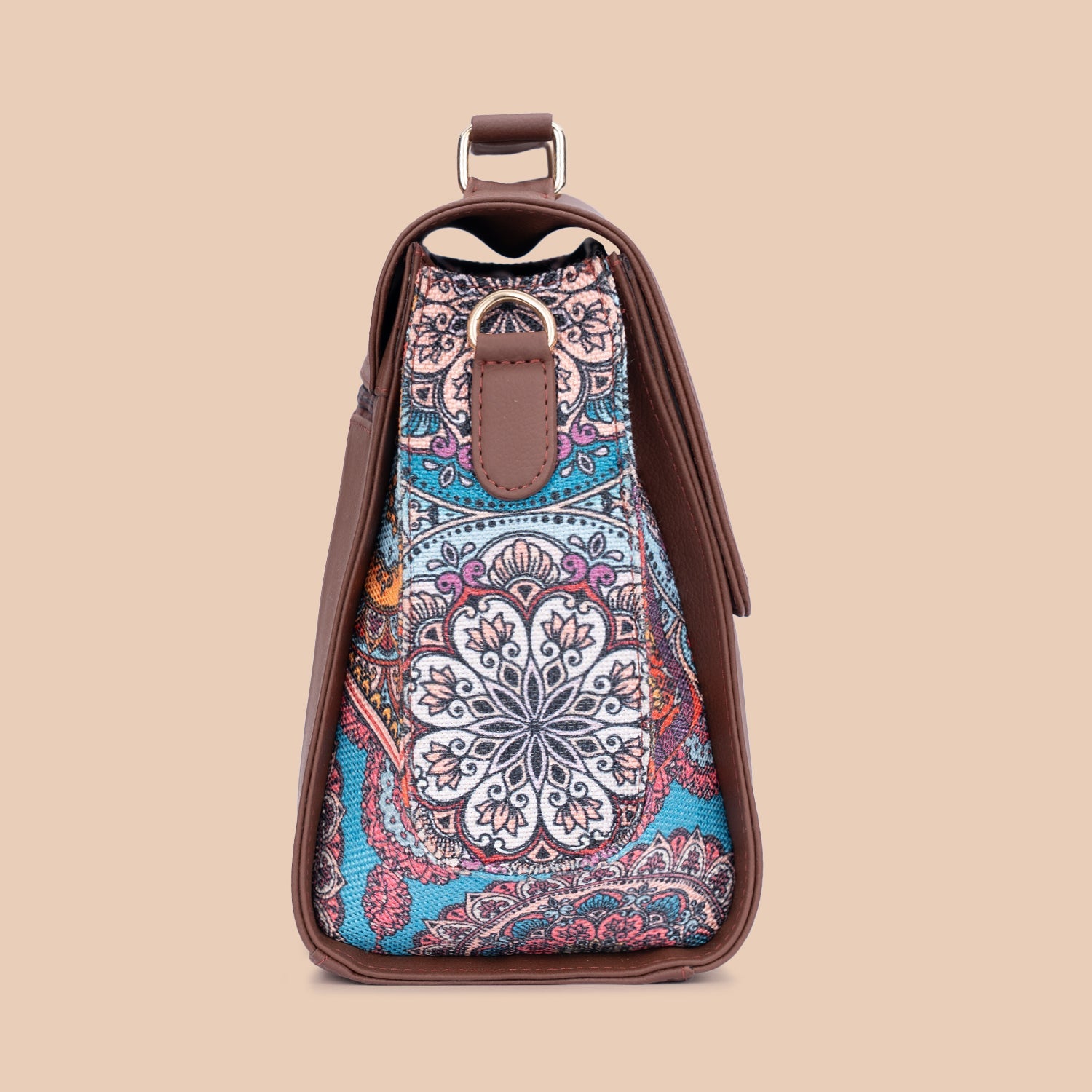 ZIP-Rhea Kapoor Satchel Bag - Multicolor Mandala Print