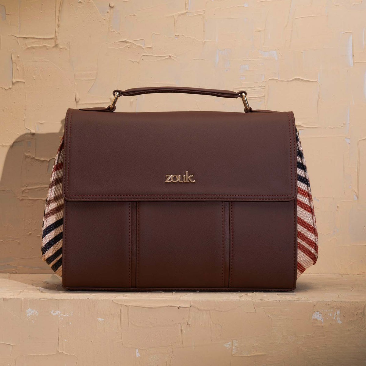 Rhea Kapoor Satchel Bag - Qutub Stripes