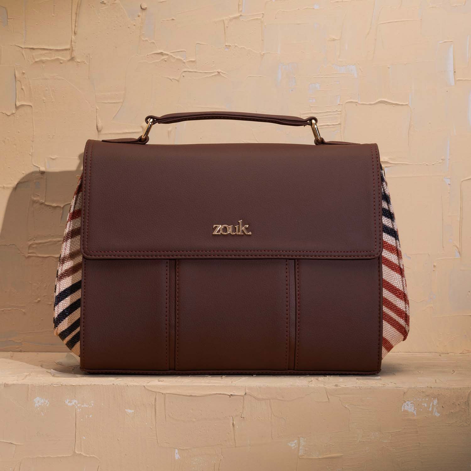 Rhea Kapoor Satchel Bag - Qutub Stripes