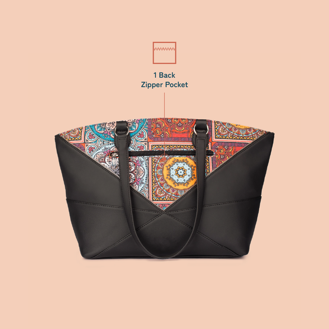 ZIP-Rhea Kapoor Tote Bag - Multicolor Mandala Print