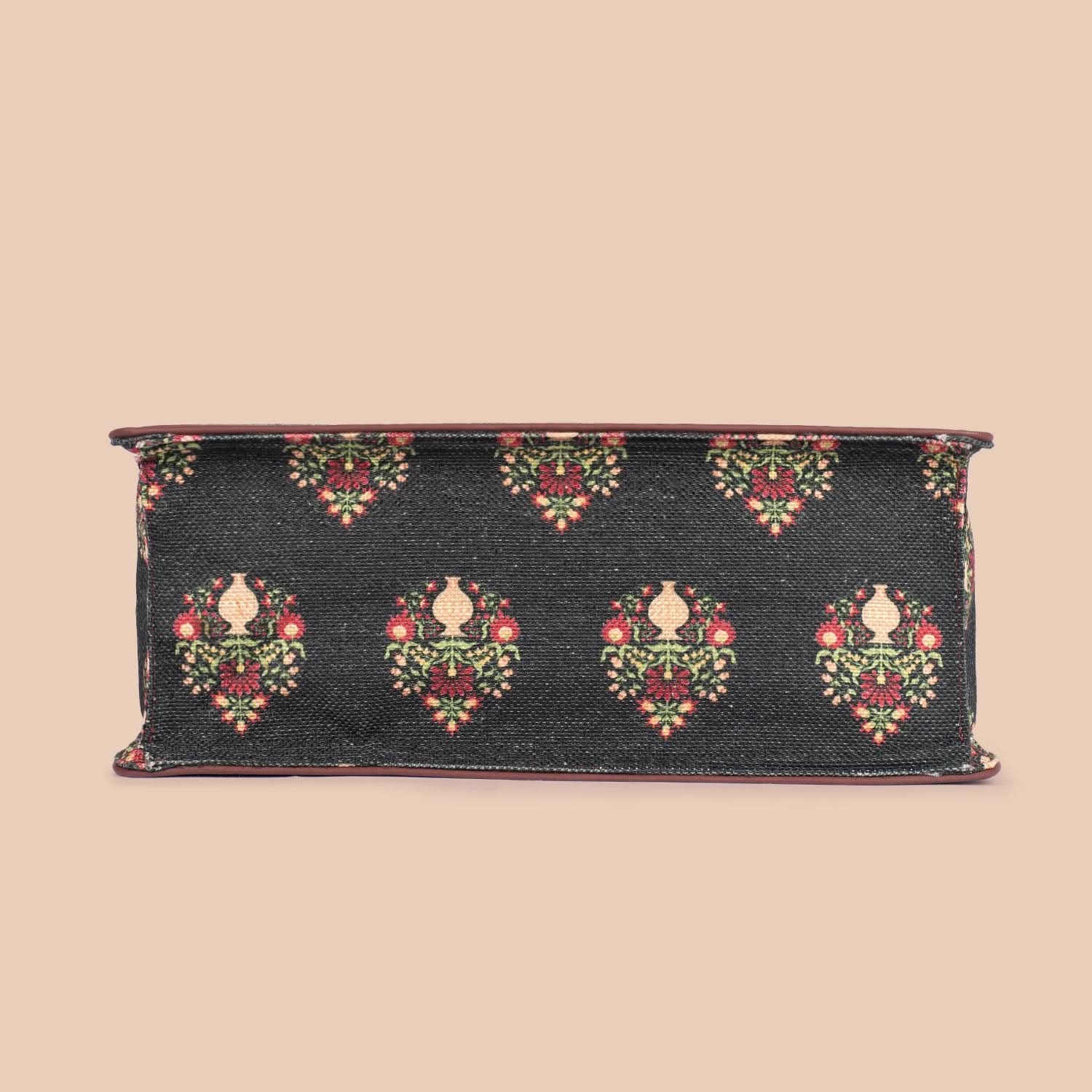 Royal Green Mogra Print Book Tote