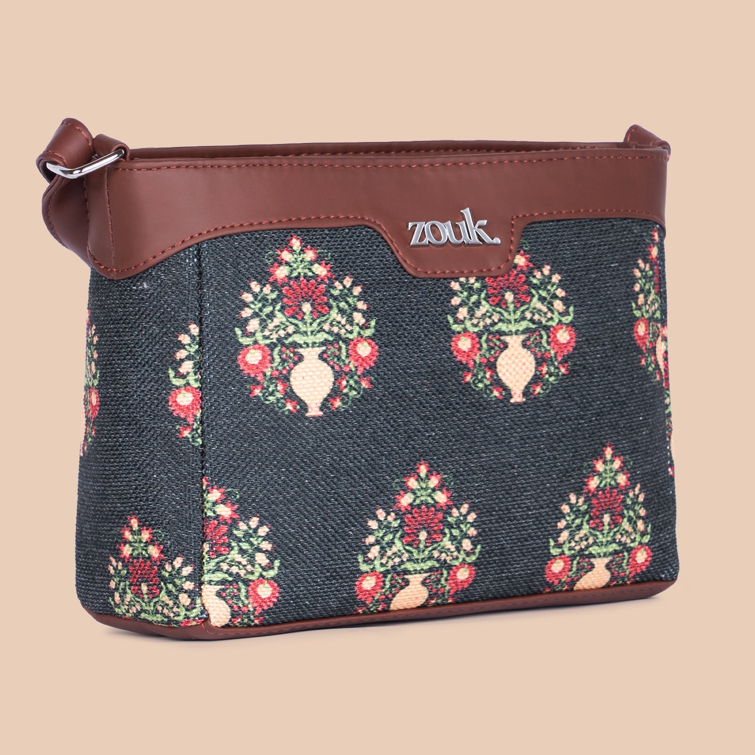 Royal Green Mogra Print Harmony Sling Bag
