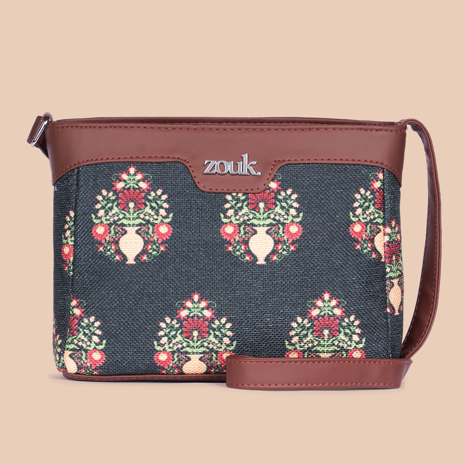 Royal Green Mogra Print Harmony Sling Bag