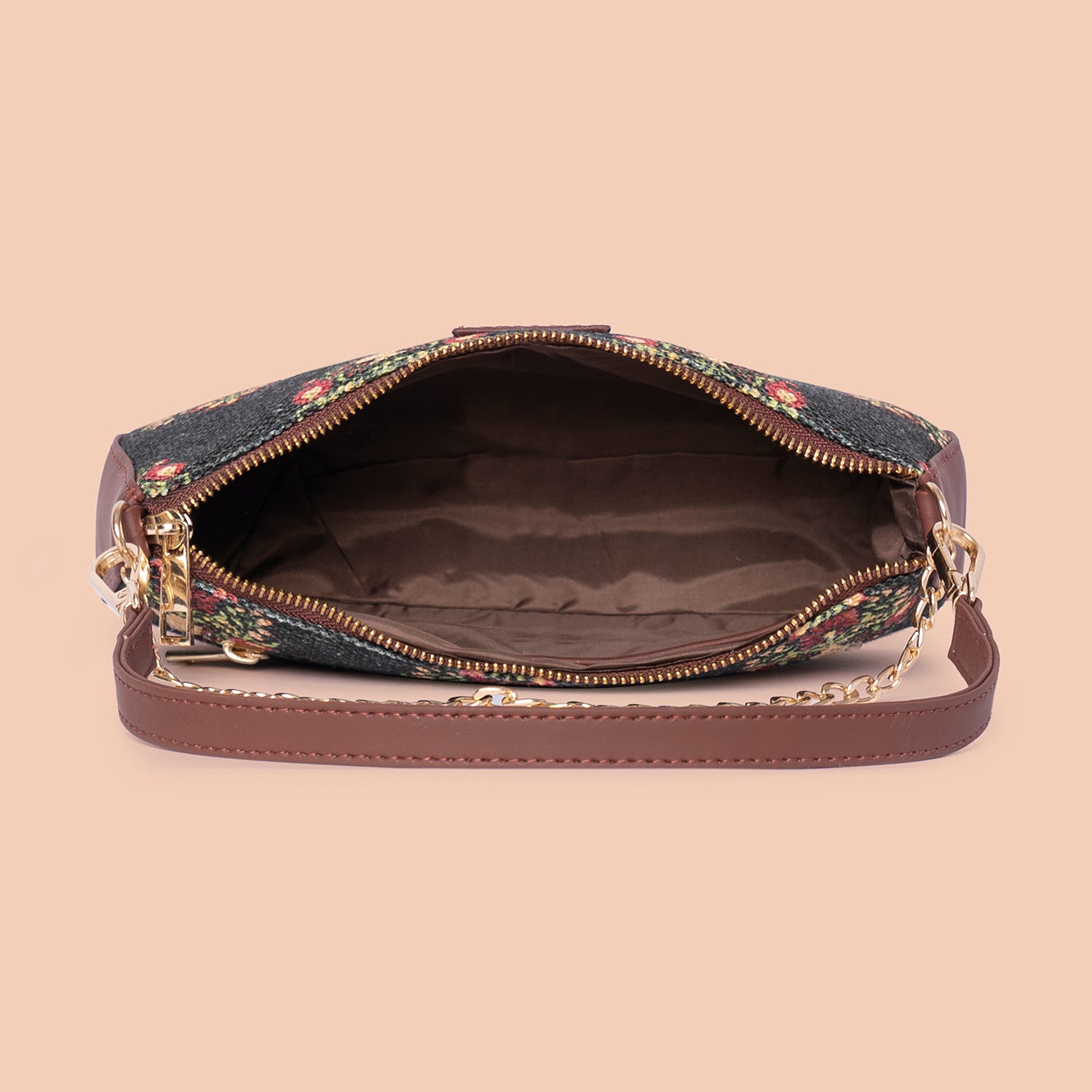 Royal Green Mogra Print Baguette