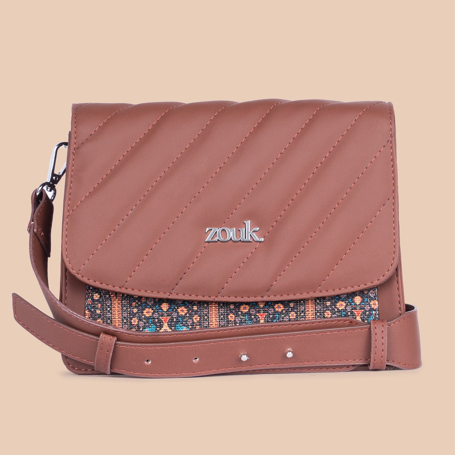 Royal Indian Peacock Motif Beyond Basic Sling Bag