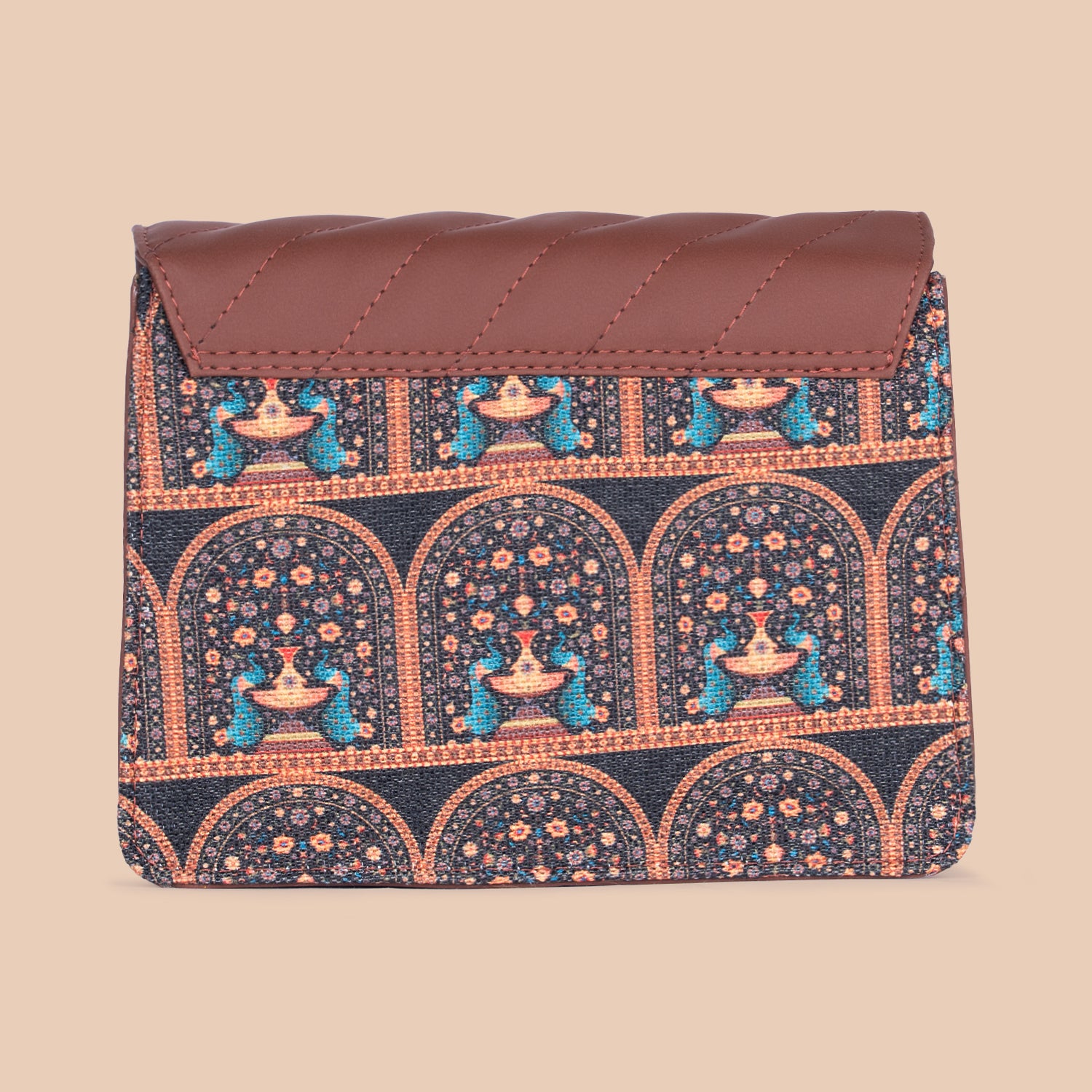 Royal Indian Peacock Motif Beyond Basic Sling Bag