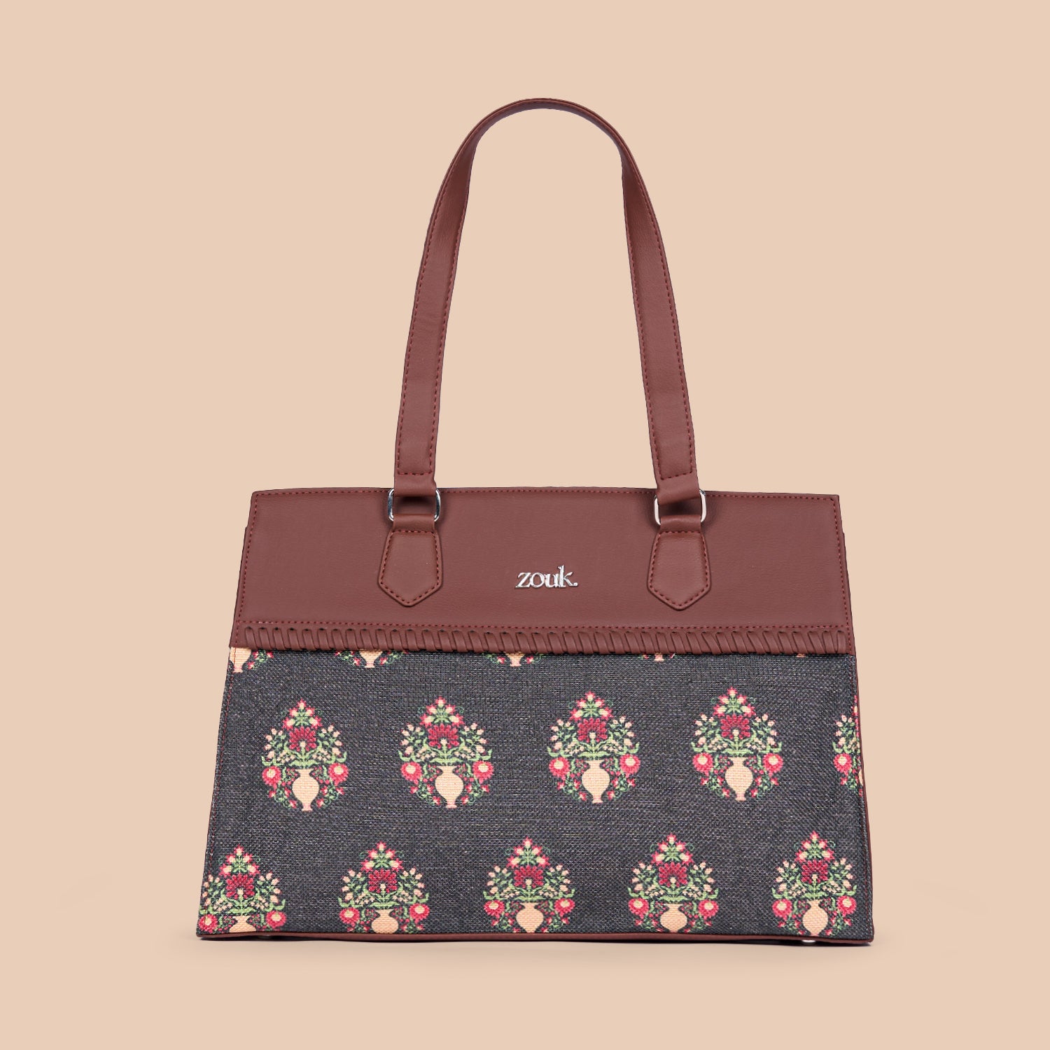 Royal Green Mogra Print Statement Business Bag
