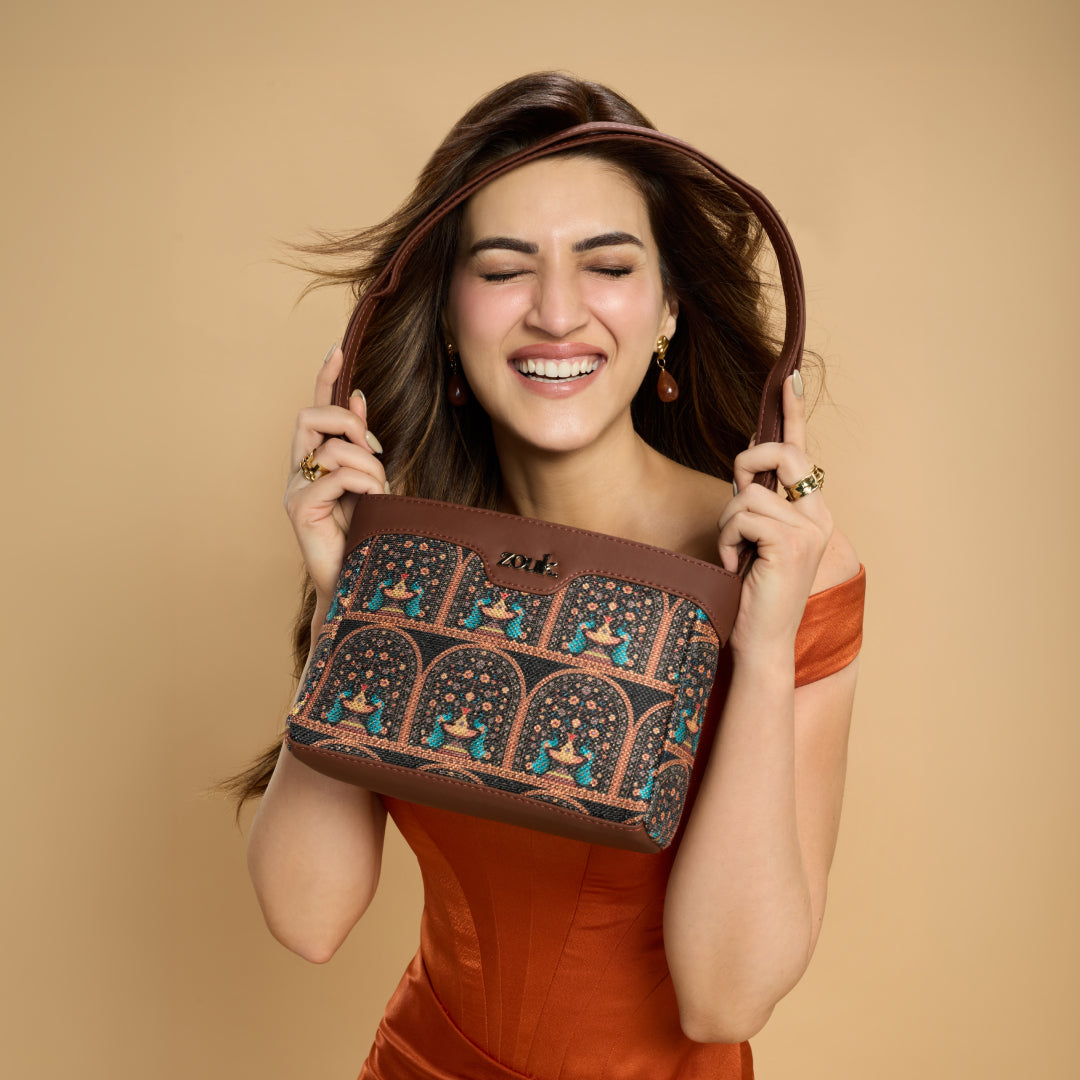 Royal Indian Peacock Motif Harmony Sling Bag