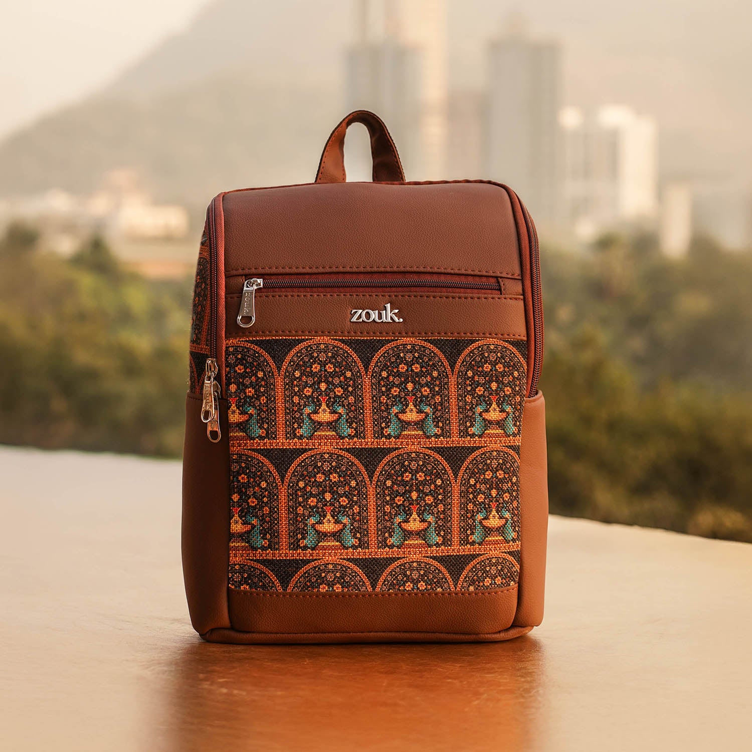 Royal Indian Peacock Motif Amalia Daypack