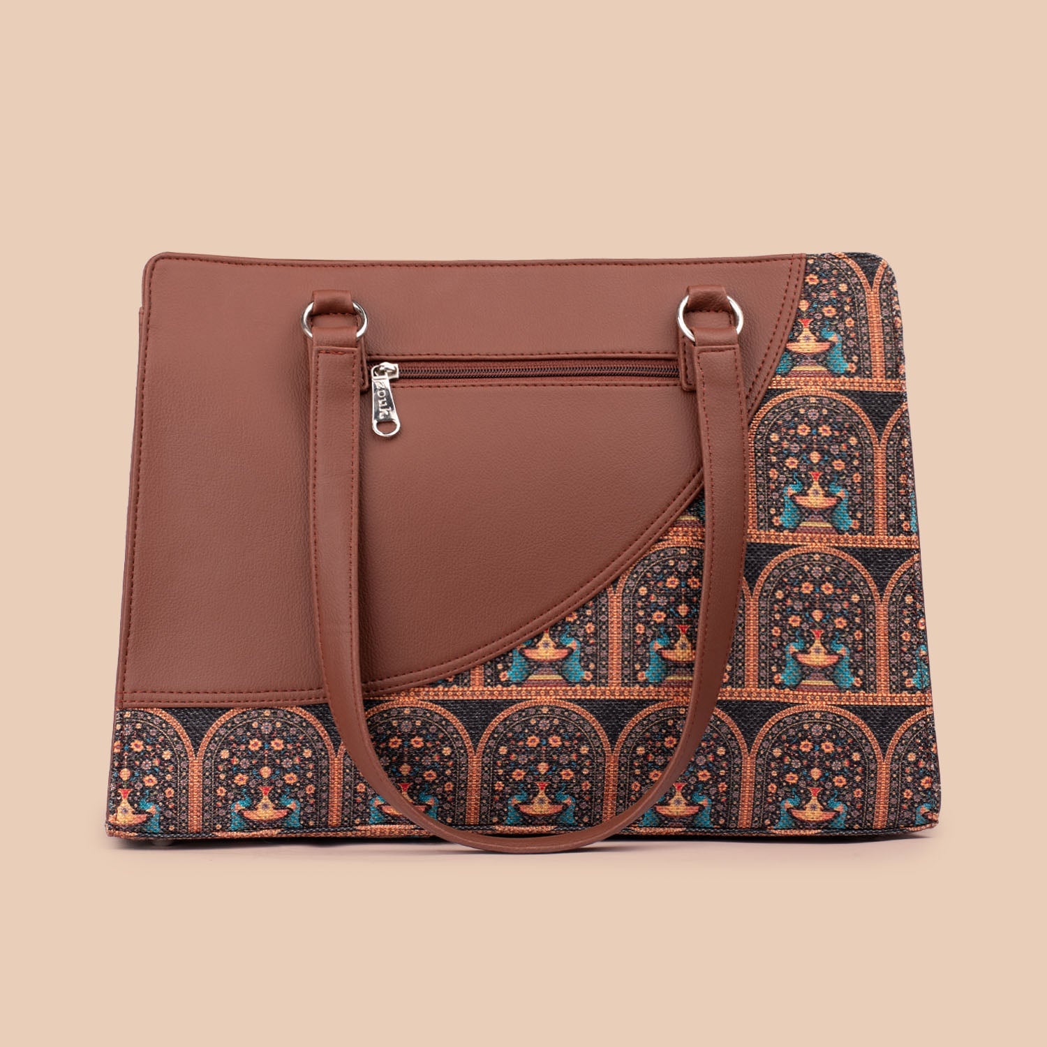 Royal Indian Peacock Motif Office Essential Bag