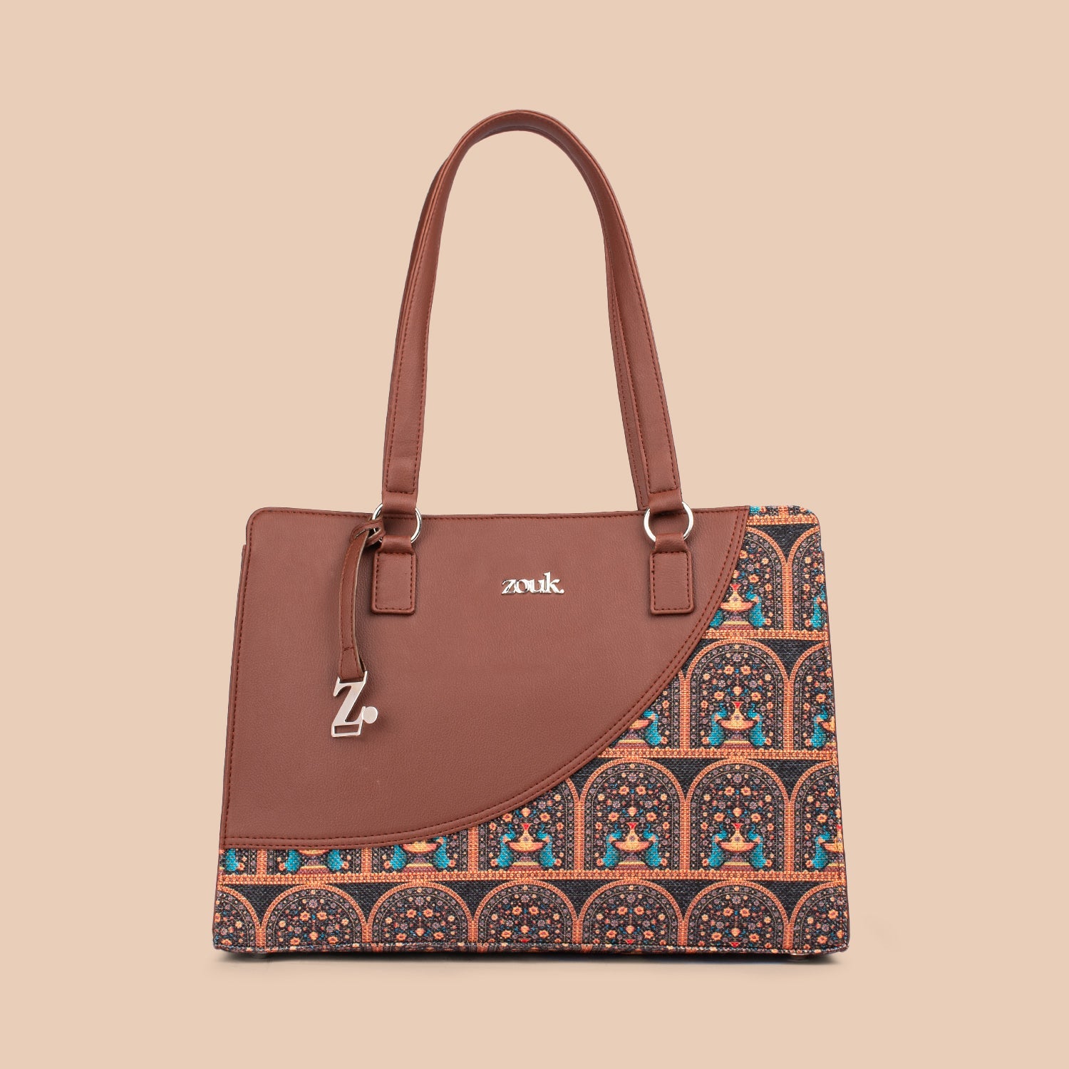 Royal Indian Peacock Motif Office Essential Bag