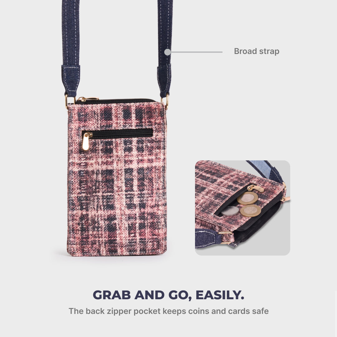 Rumi Phone Sling Cashmere Noir (Pink)