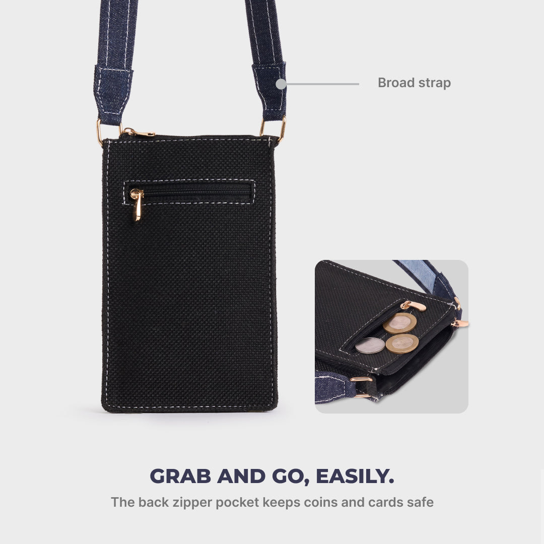 Rumi Phone Sling Jet Black