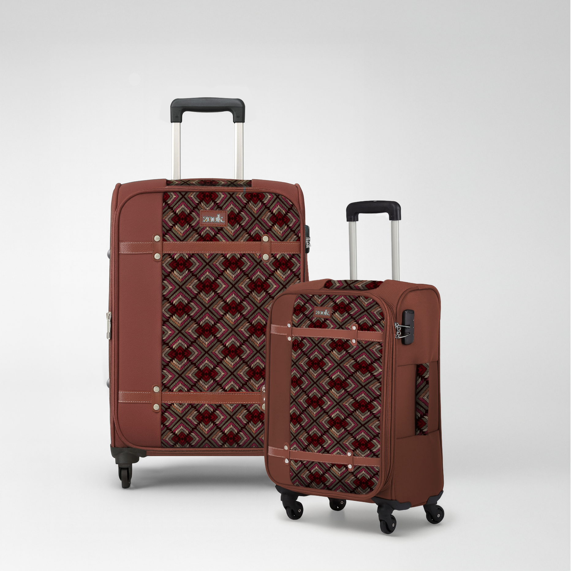 Amritsar Phulkari Saira Trolley Bag Combo (Cabin & Large)