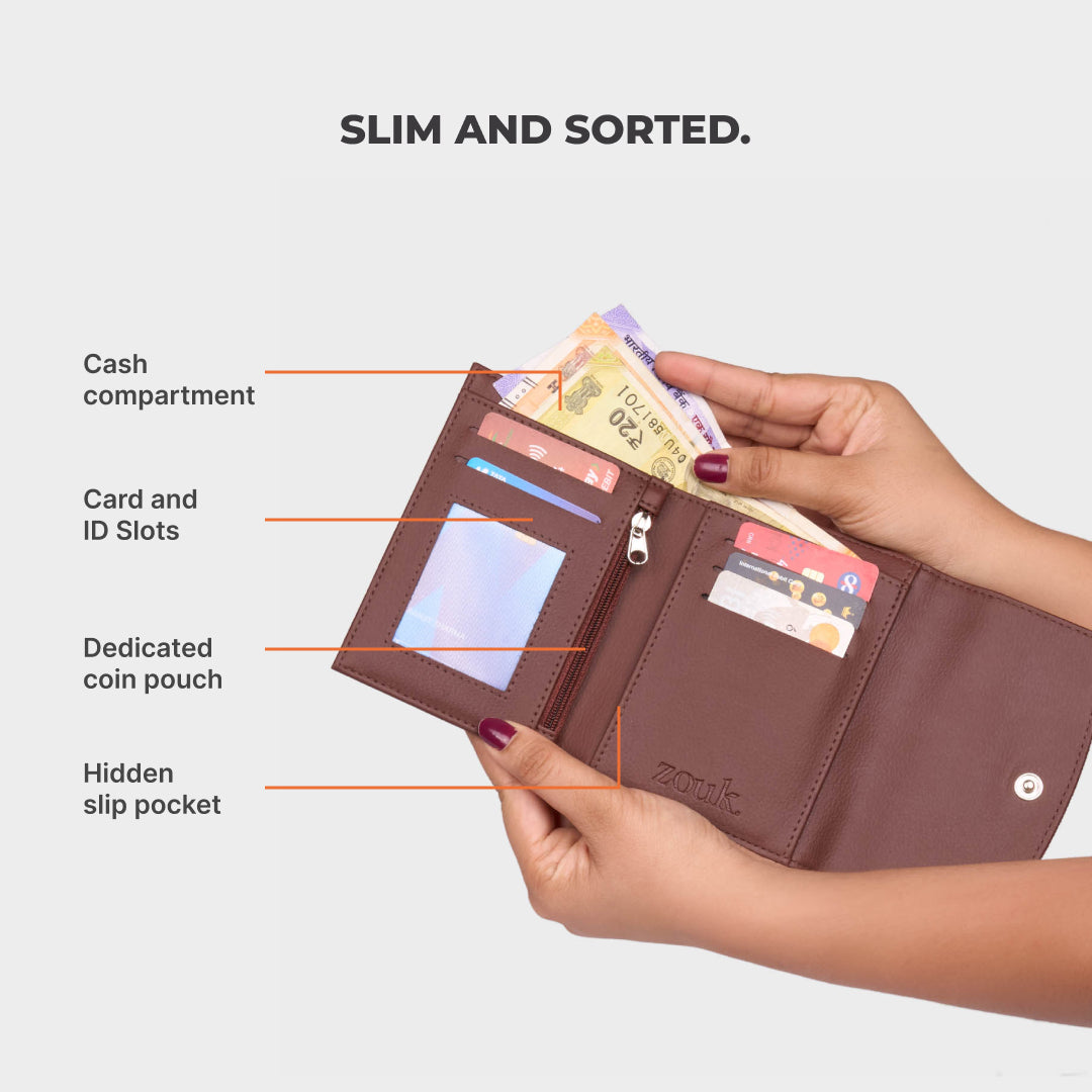 Cashmere Noir (Copper) Sia Bi-Fold Wallet