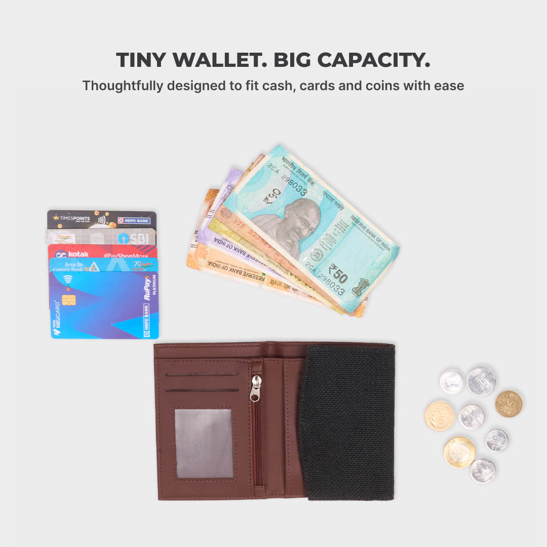 Jet Black Sia Bi-Fold Wallet
