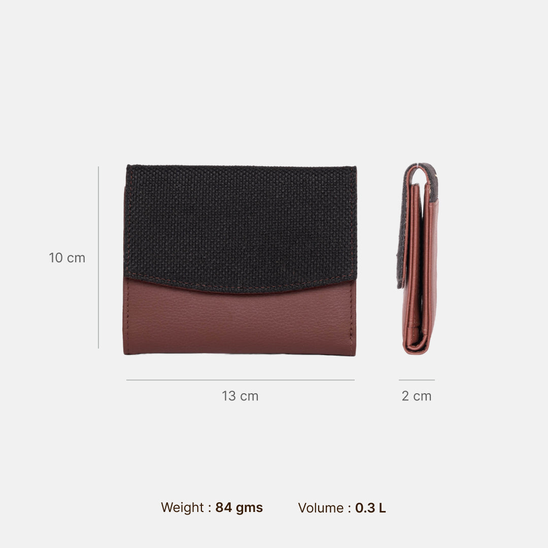 Jet Black Sia Bi-Fold Wallet