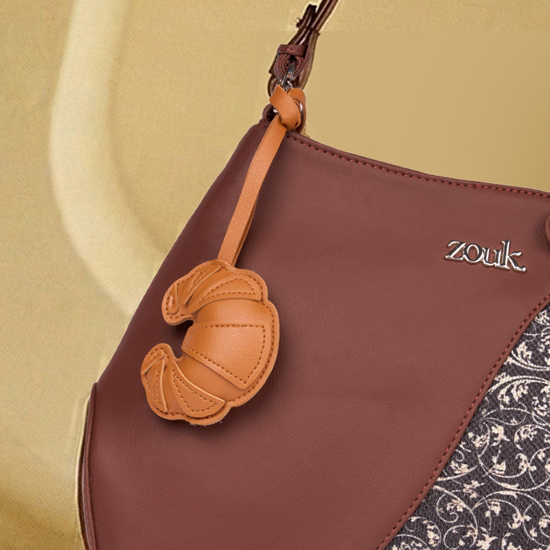 Croissant Bag Charm - Tan