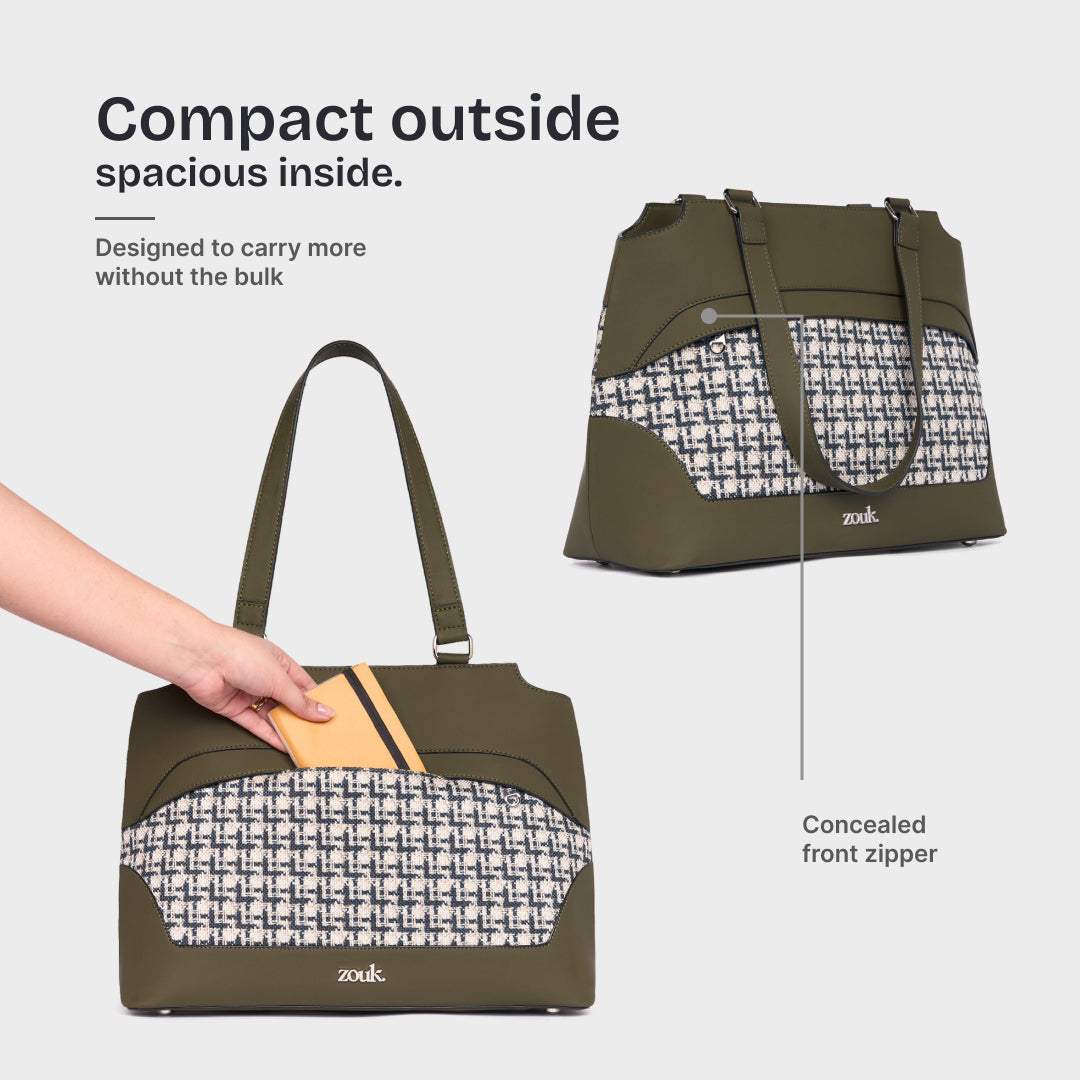 Carter Checks Studio Office Bag (Olive)