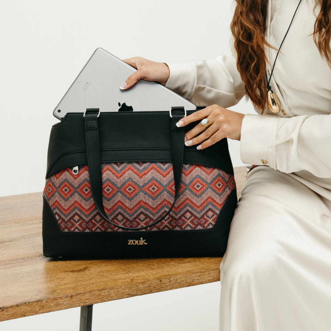 Gwalior Weaves Studio Office Bag (Black)