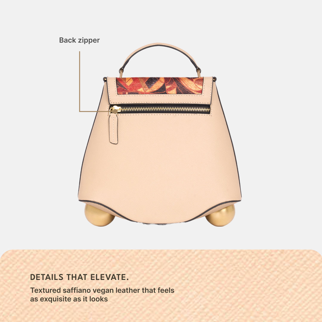 Auric Svara Sling Bag (Beige Saffiano)