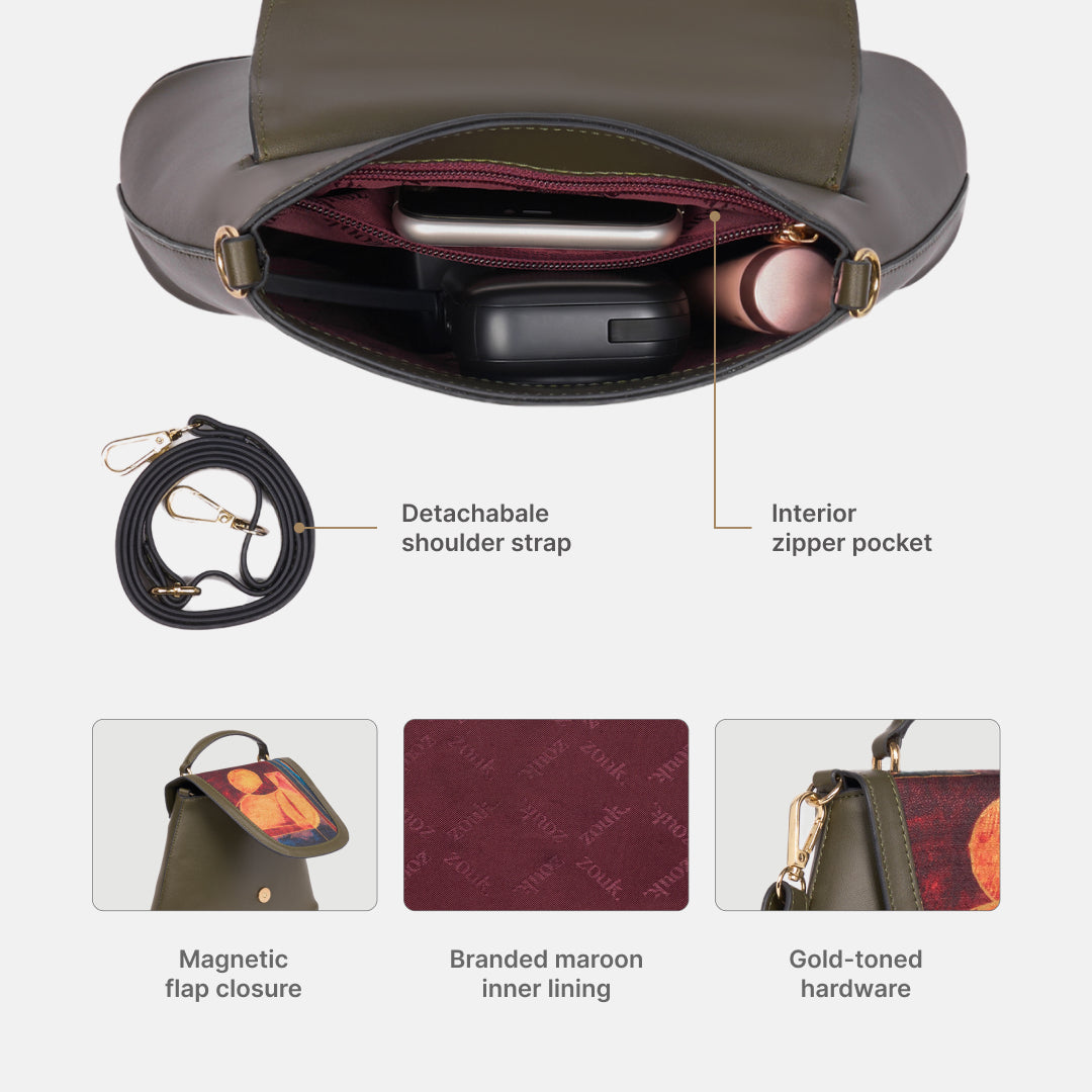 Sapphire Svara Sling Bag (Olive)