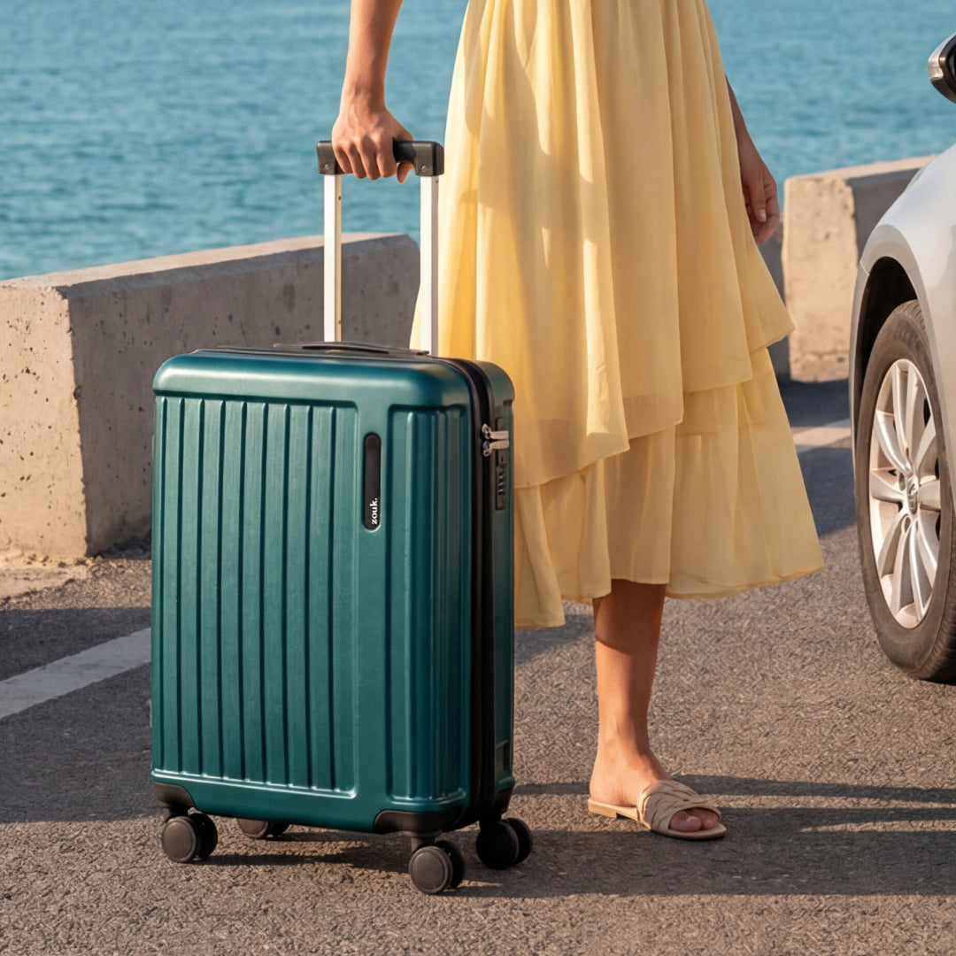 Dark Olive Sahana Trolley Bag - Set of 2 (Medium + Large)