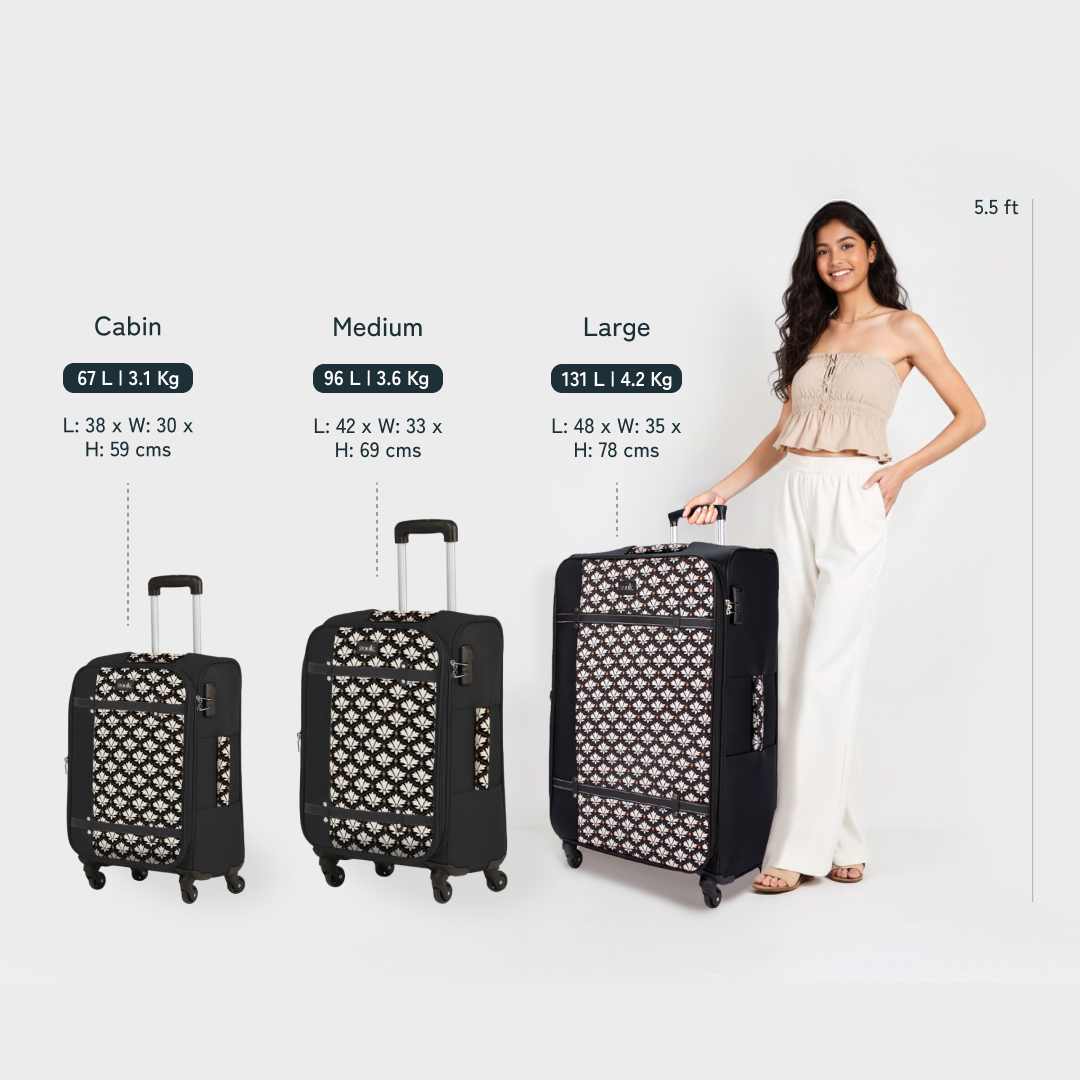 Agra Durrie Saira Trolley Bag Combo (Cabin & Medium)