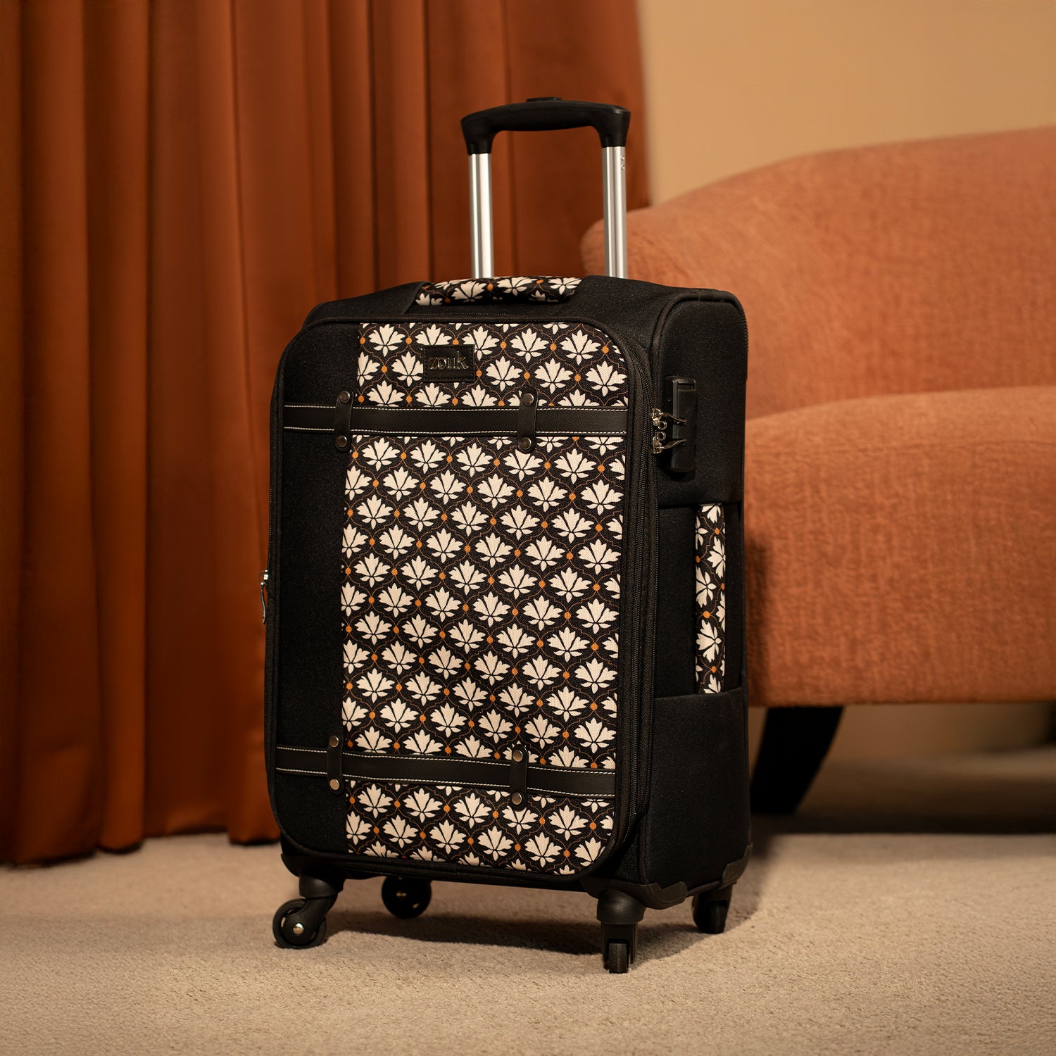 Bidri Kaiser Saira Trolley Bag - Black (Cabin)