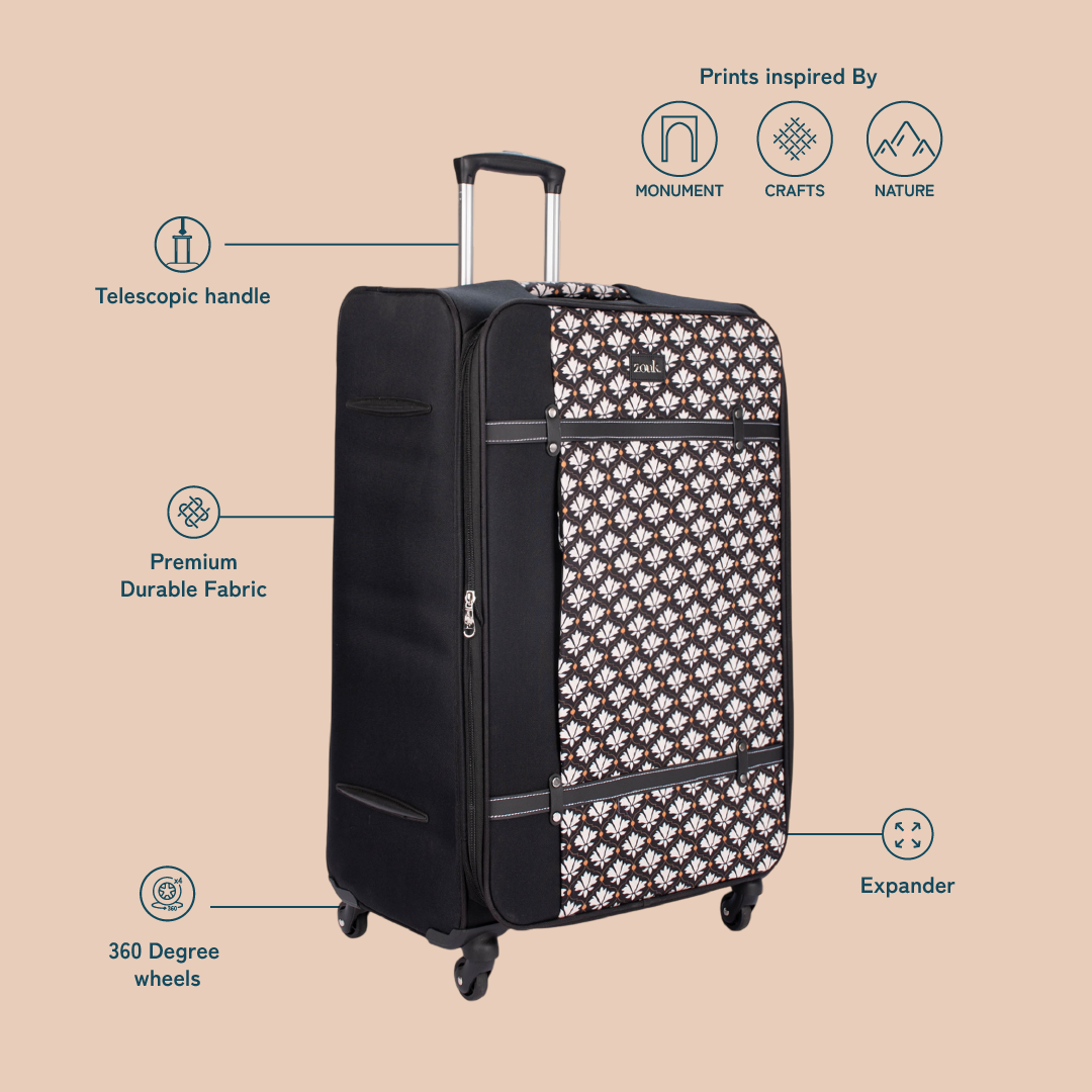 Bidri Kaiser Saira Trolley Bag - Black (Large)