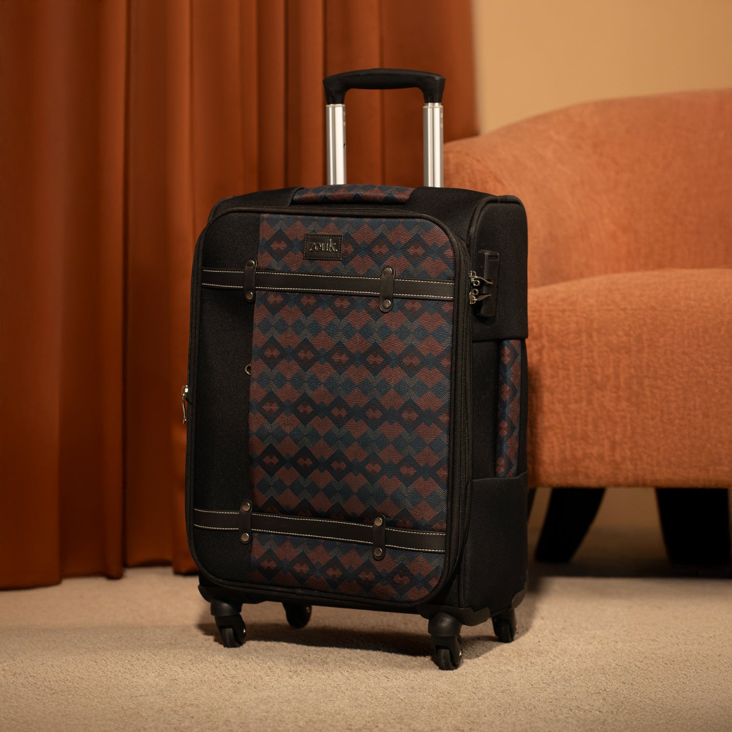 Periyar Waves Saira Trolley Bag - Black (Cabin)