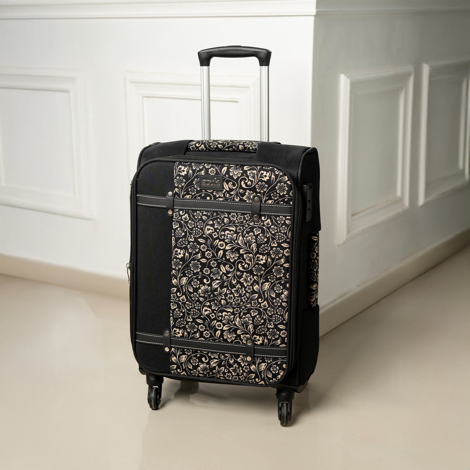 FloMotif Saira Trolley Bag - Black (Cabin)