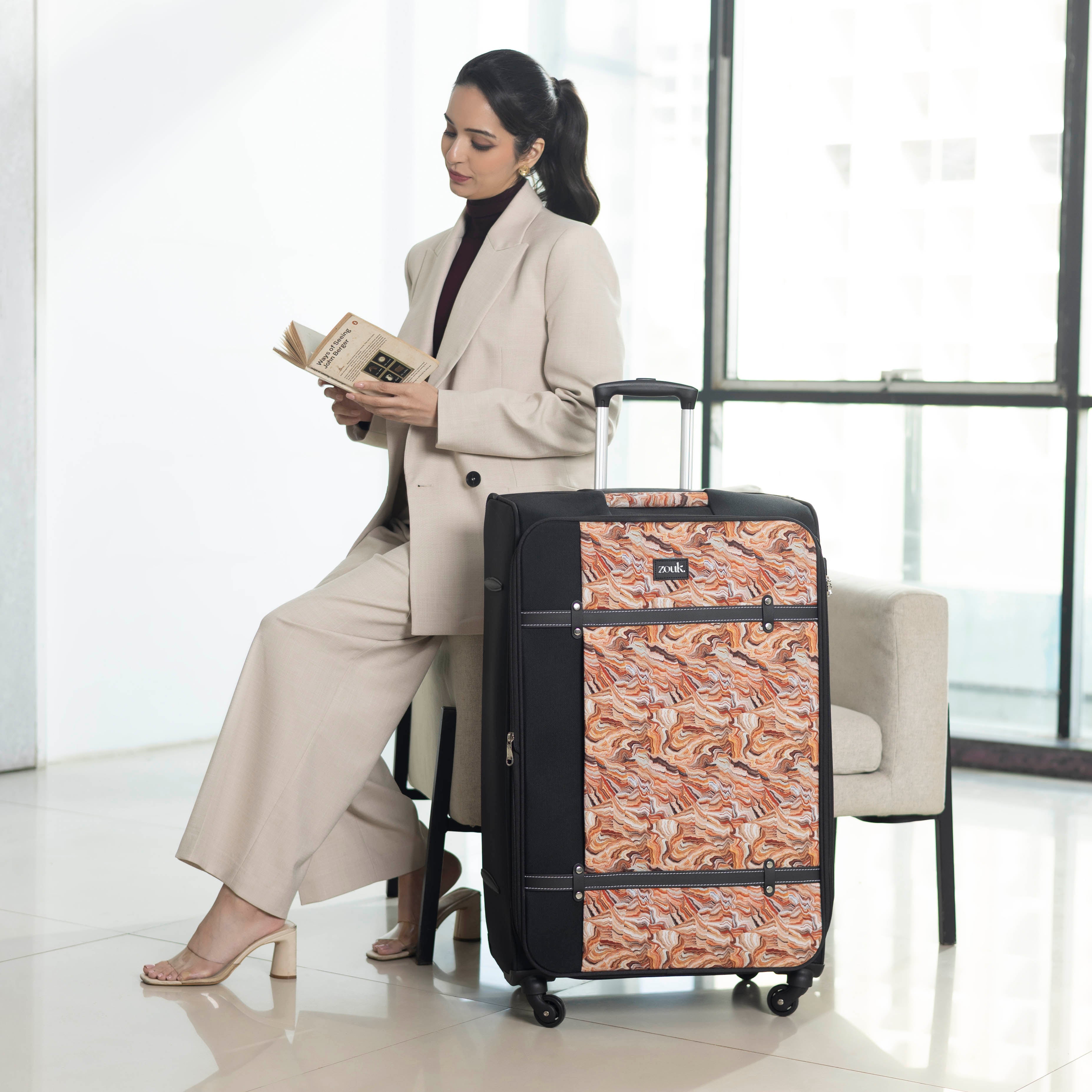 Nicobar Coral Saira Trolley Bag - Black (Large)